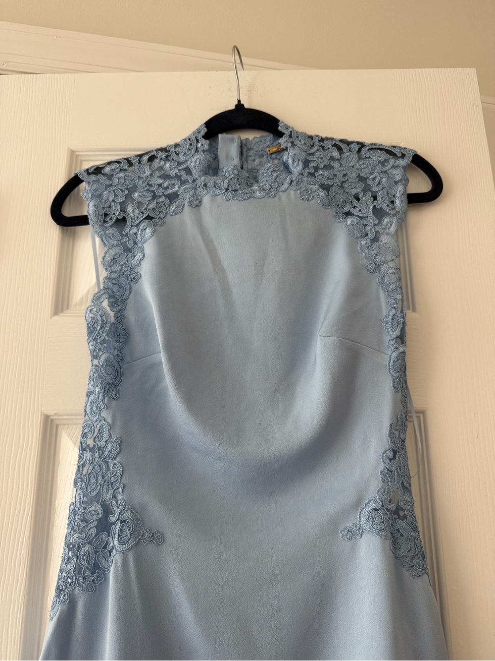 Cult Gaia Riti Lace Trim Open Back Mini Dress Coastal Blue NEW with tags - Picture 4 of 14
